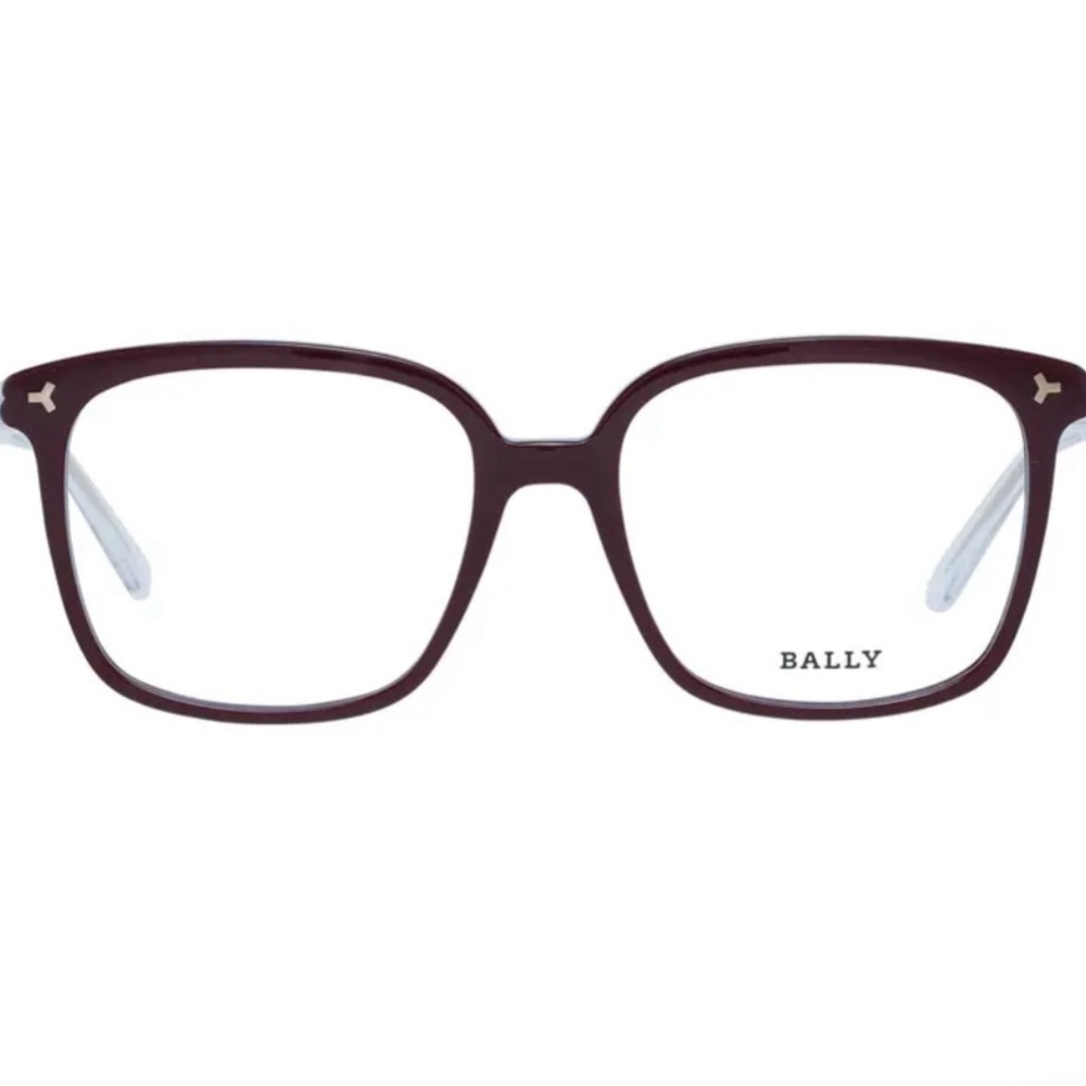 Bally Deep Red Square Eyeglasses